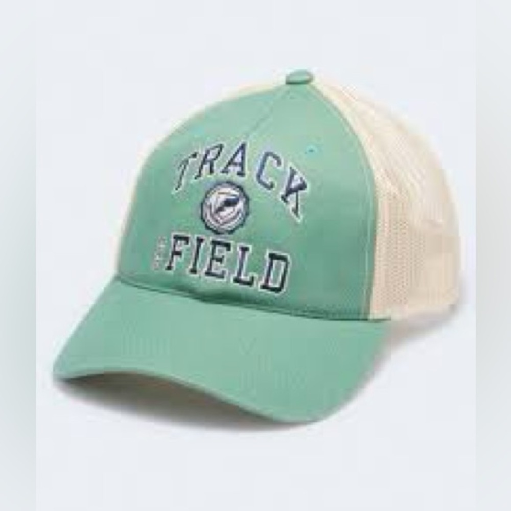 Green and Cream Track & Field Cap